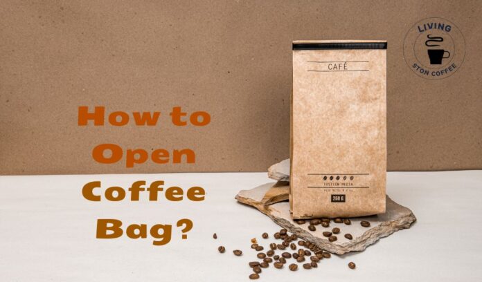 open coffee bag